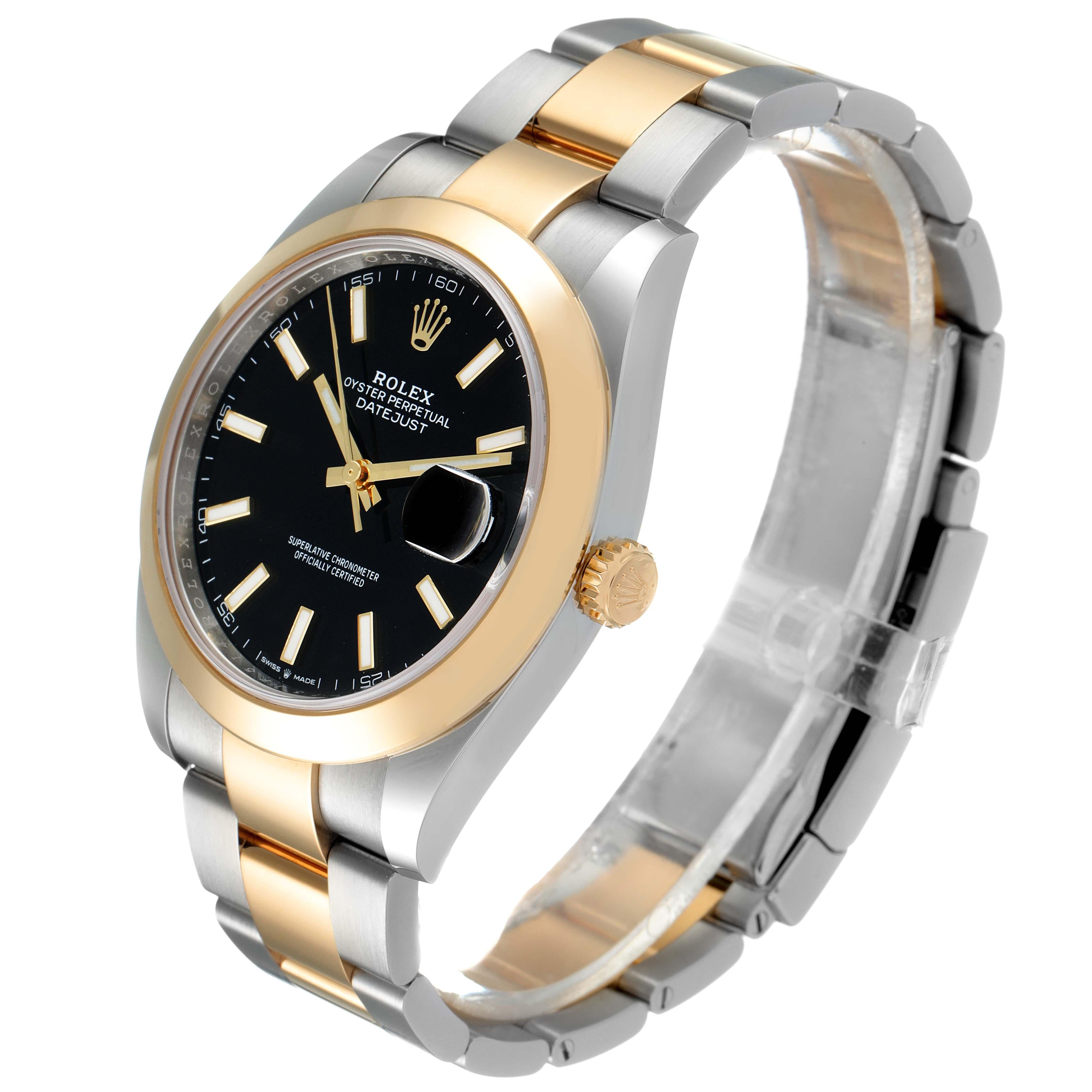 Men's Rolex Datejust 41 Steel Yellow Gold Black Dial Mens Watch 126303 Box Card For Sale