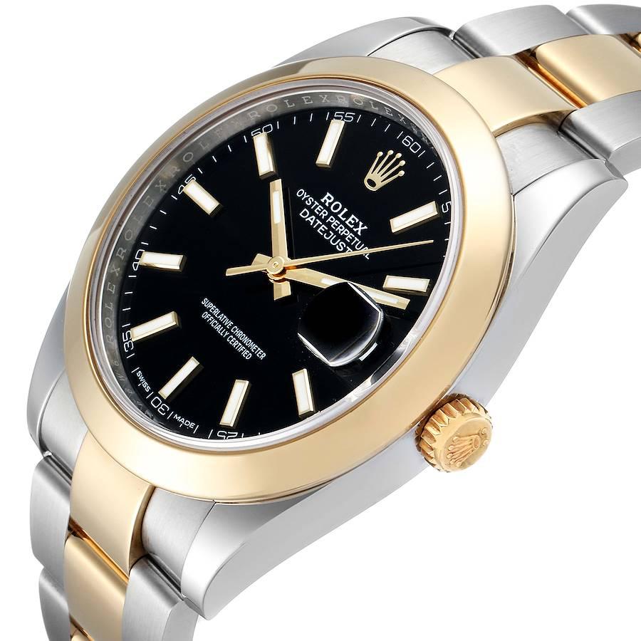 Rolex Datejust 41 Steel Yellow Gold Black Dial Mens Watch 126303 Box Card 1