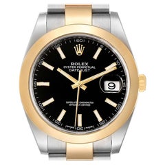 Rolex Datejust 41 Steel Yellow Gold Black Dial Mens Watch 126303 Box Card