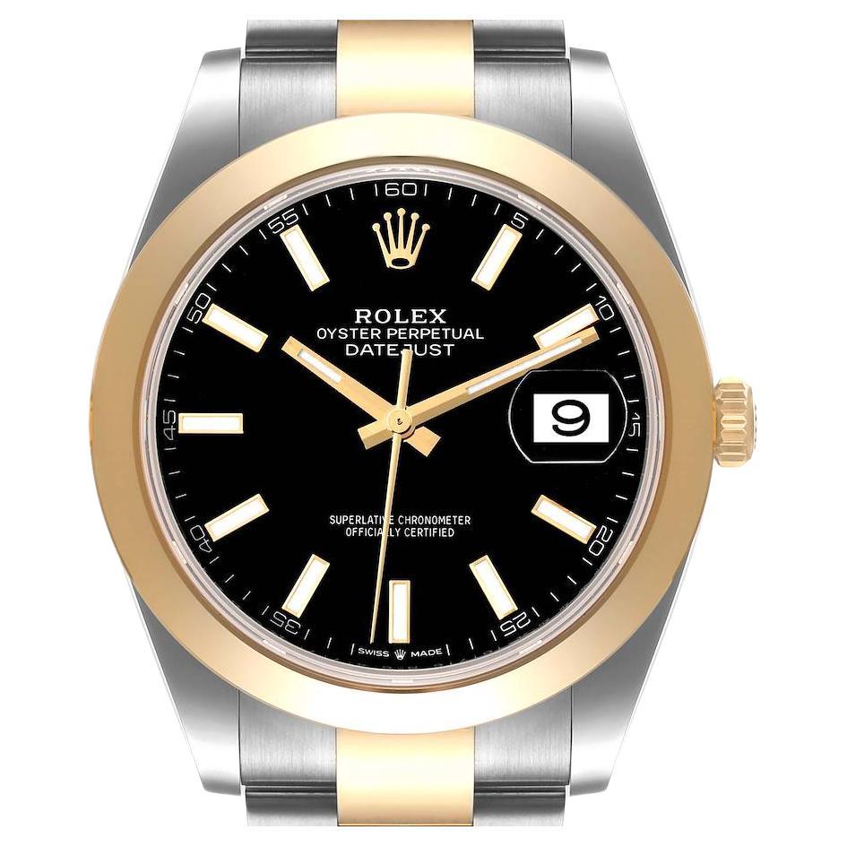 Rolex Datejust 41 Steel Yellow Gold Black Dial Mens Watch 126303 Box Card
