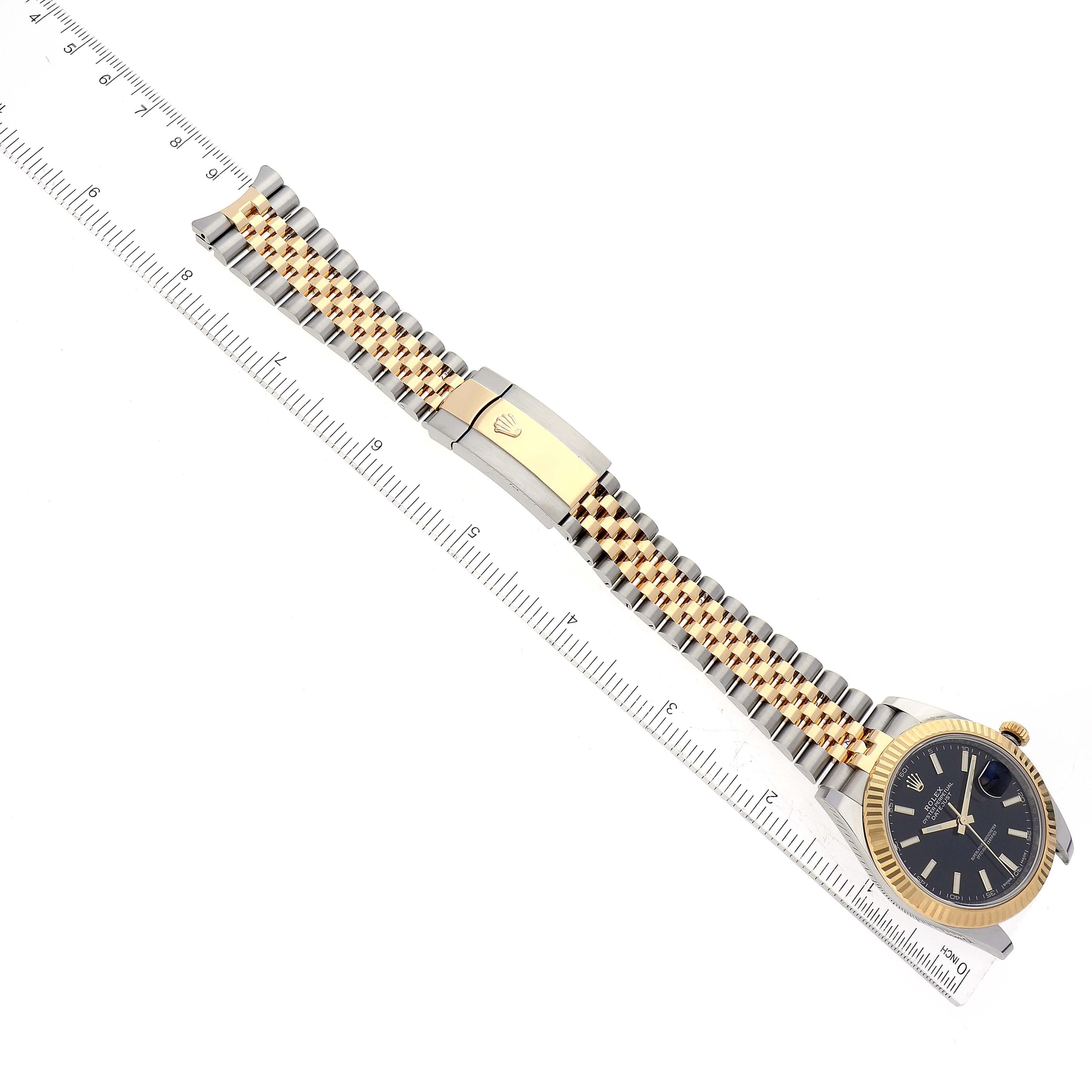 Rolex Datejust 41 Steel Yellow Gold Black Dial Mens Watch 126333 Box Card For Sale 8