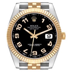 Rolex Datejust 41 Steel Yellow Gold Black Dial Mens Watch 126333 Box Card