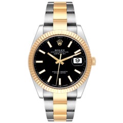 Rolex Datejust 41 Steel Yellow Gold Black Dial Mens Watch 126333