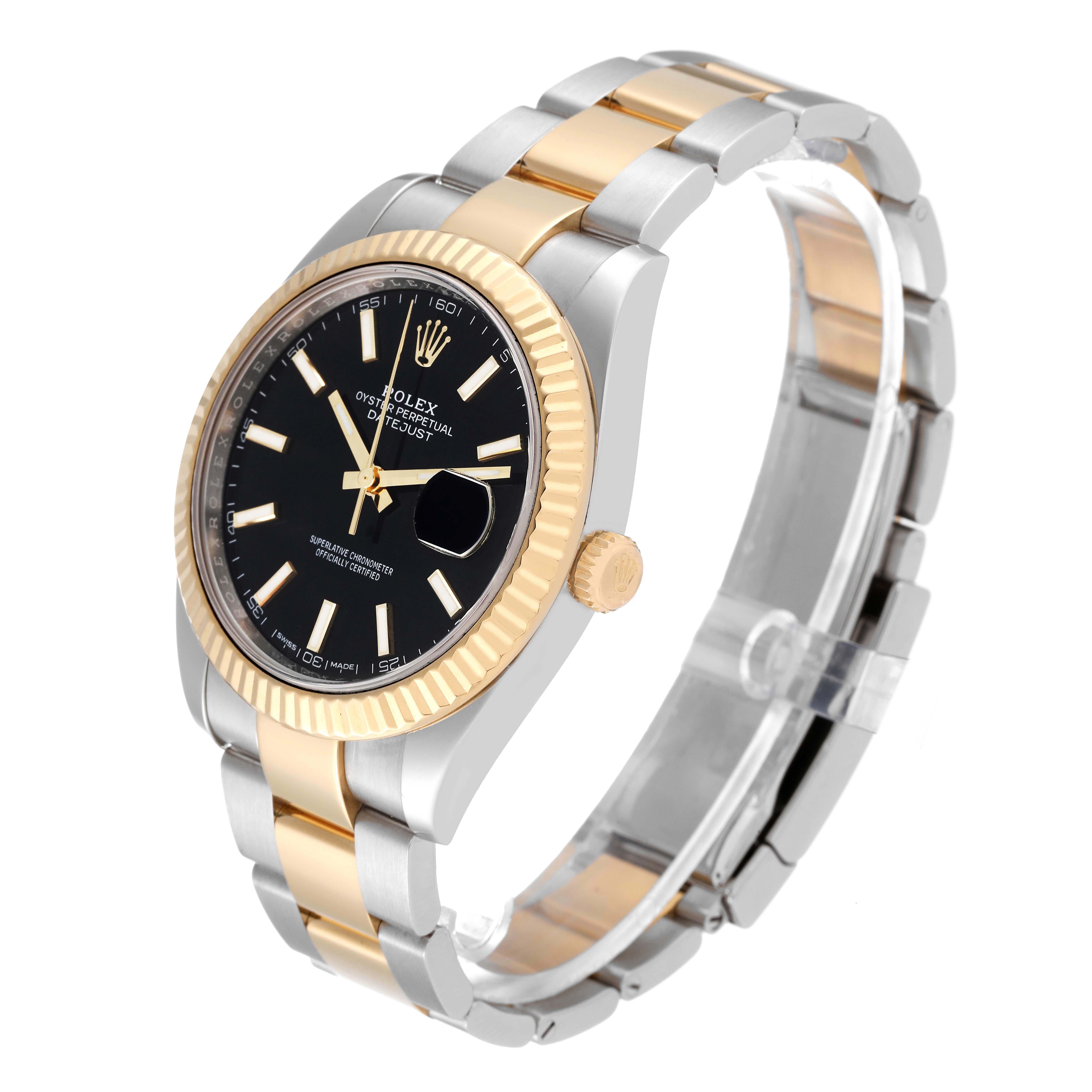 Men's Rolex Datejust 41 Steel Yellow Gold Black Dial Mens Watch 126333