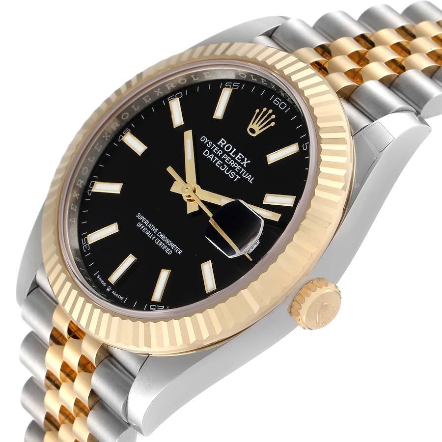 Rolex Datejust 41 Steel Yellow Gold Black Dial Mens Watch 126333 Unworn In Excellent Condition For Sale In Atlanta, GA