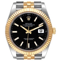 Rolex Datejust 41 Steel Yellow Gold Black Dial Mens Watch 126333 Unworn