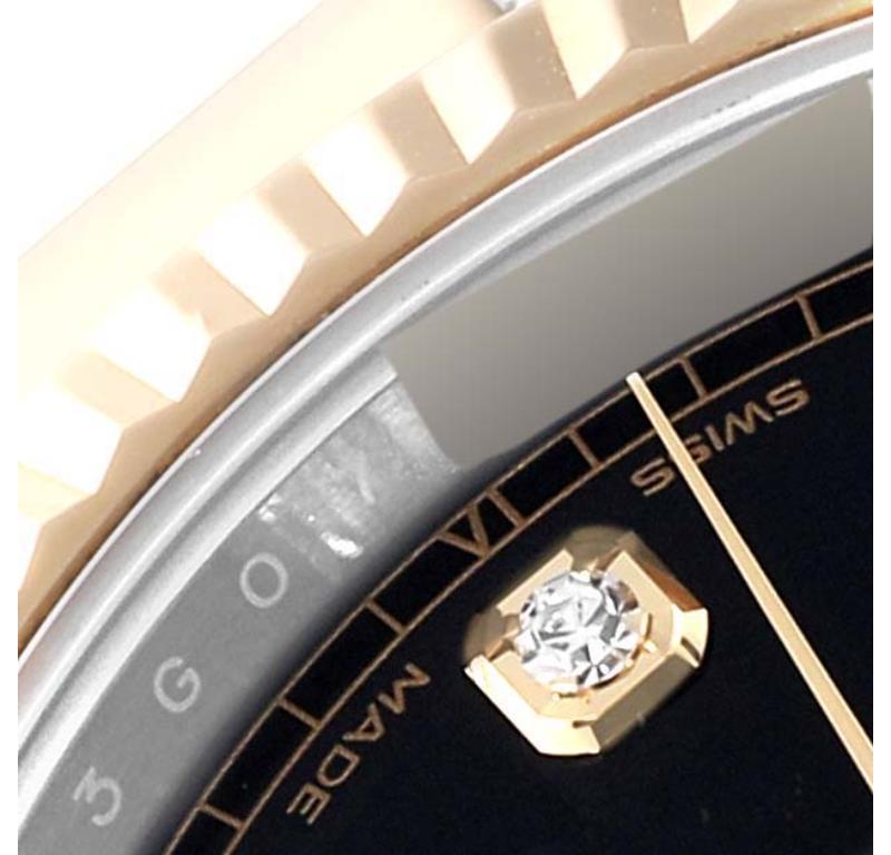 Rolex Datejust 41 Steel Yellow Gold Black Diamond Dial Mens Watch 126333 2