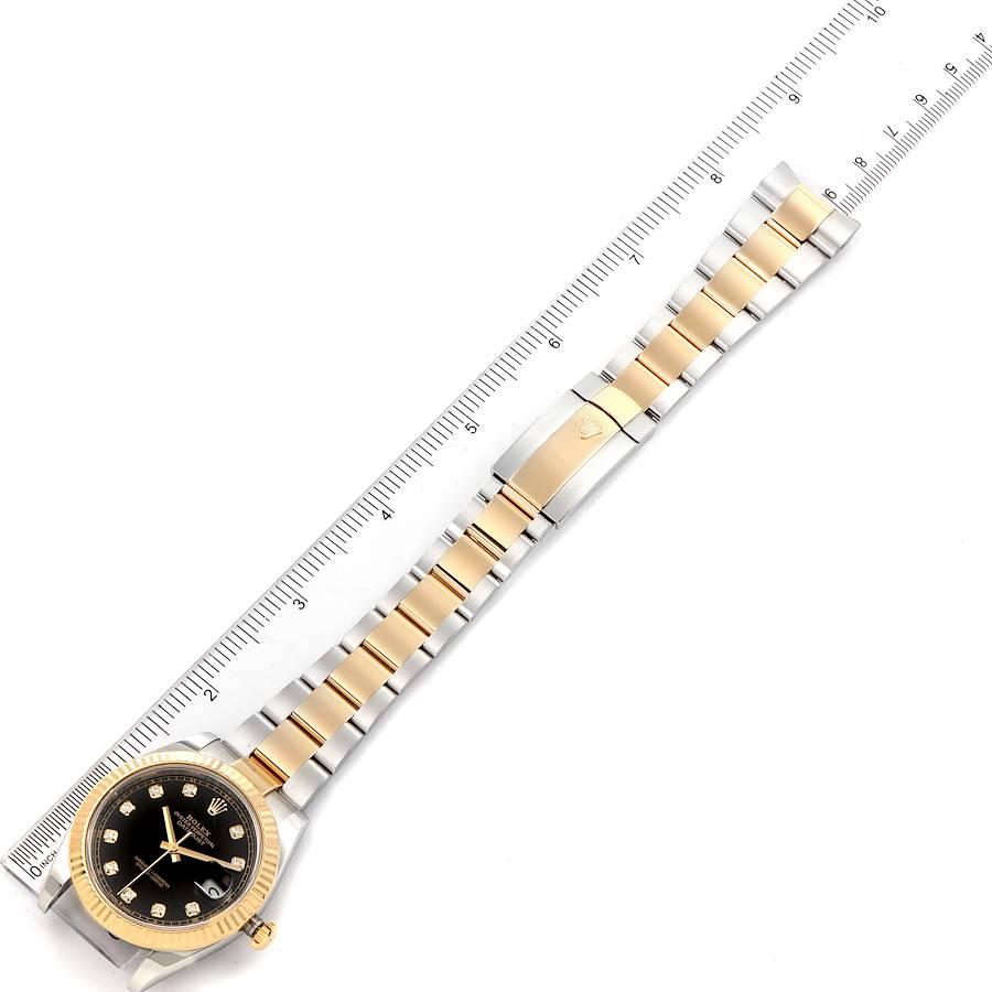 Rolex Datejust 41 Steel Yellow Gold Black Diamond Dial Watch 126333 Box Card 6