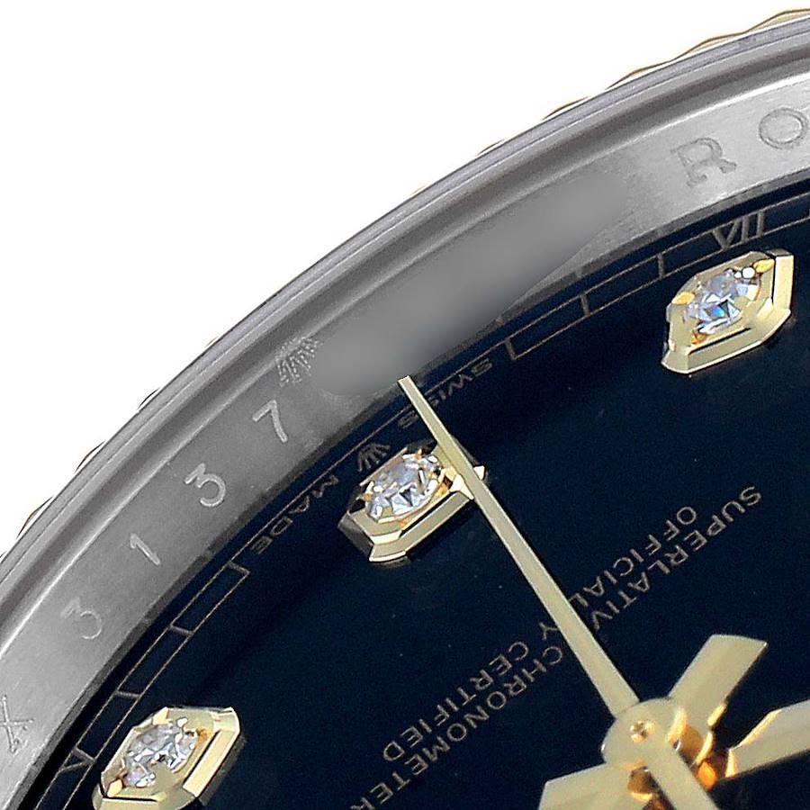 Rolex Datejust 41 Steel Yellow Gold Black Diamond Dial Watch 126333 Box Card 2
