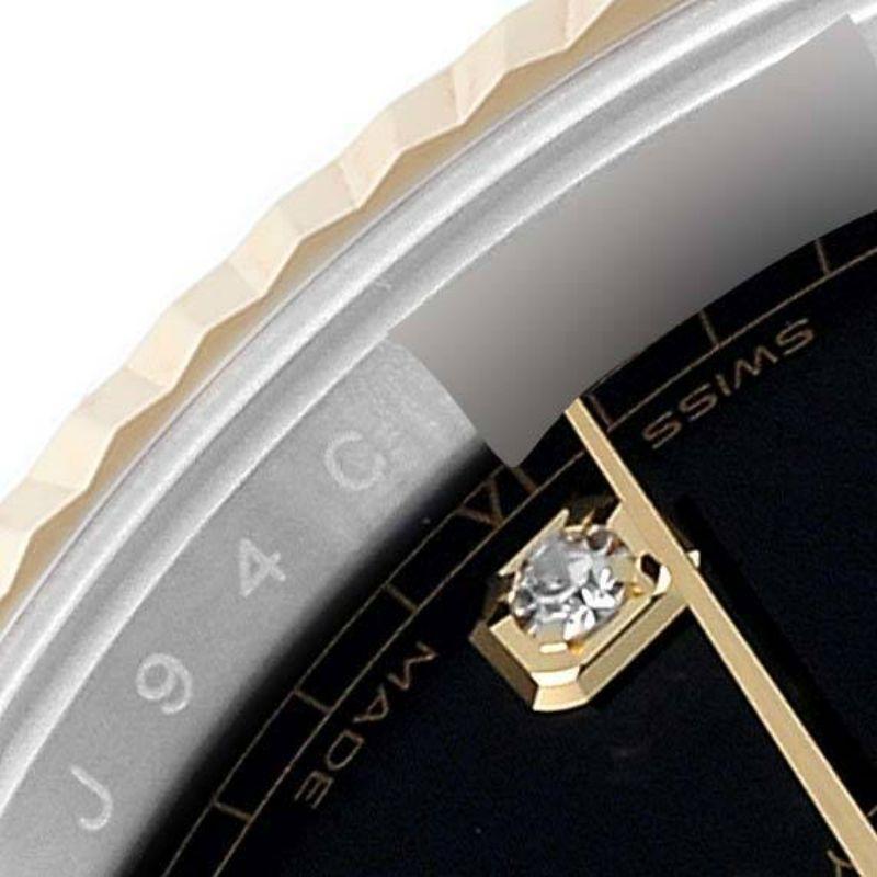 Rolex Datejust Steel Yellow Gold Black Diamond Dial Watch 126333 Box Card 1
