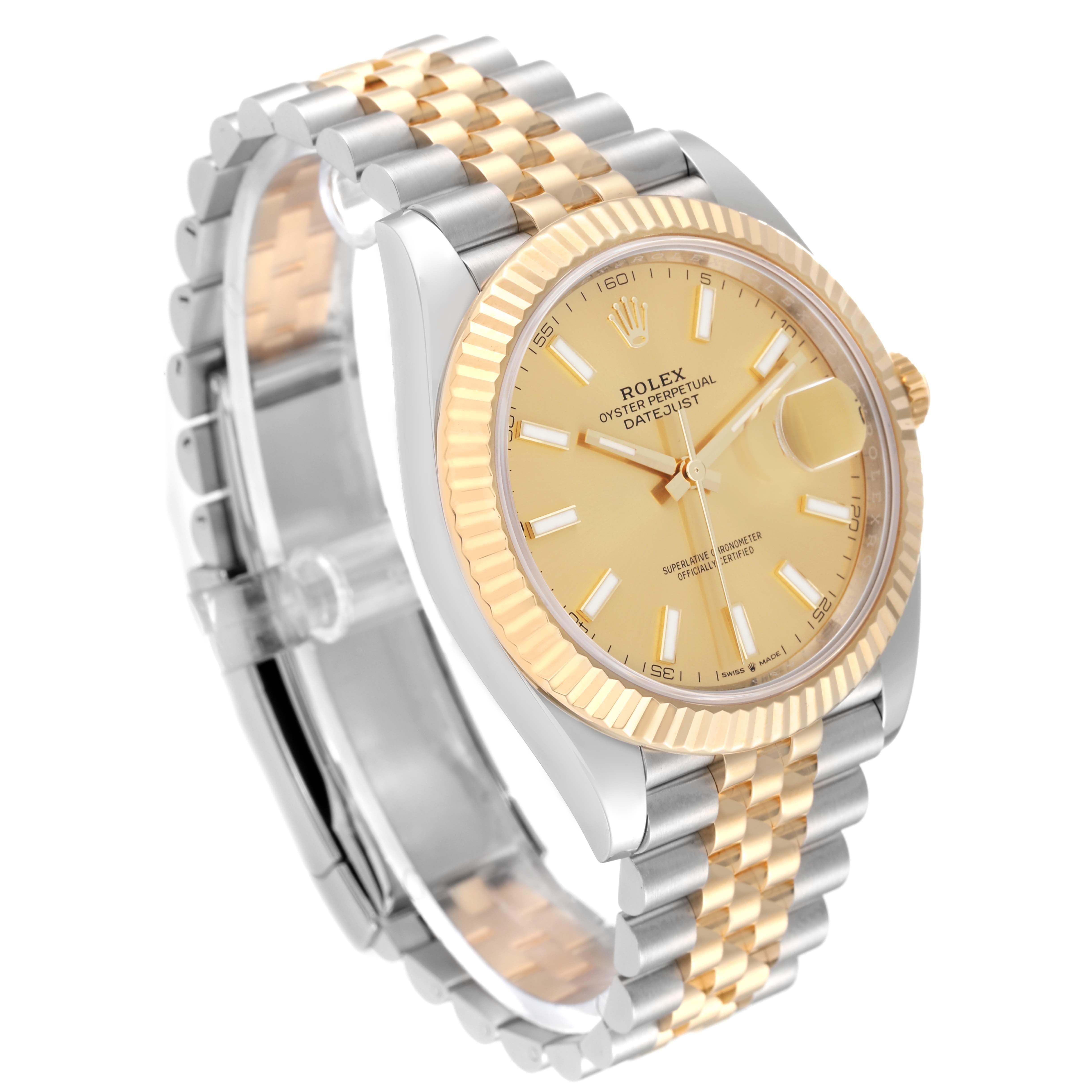 Rolex Datejust 41 Steel Yellow Gold Champagne Dial Mens Watch 126333 Box Card In Excellent Condition In Atlanta, GA