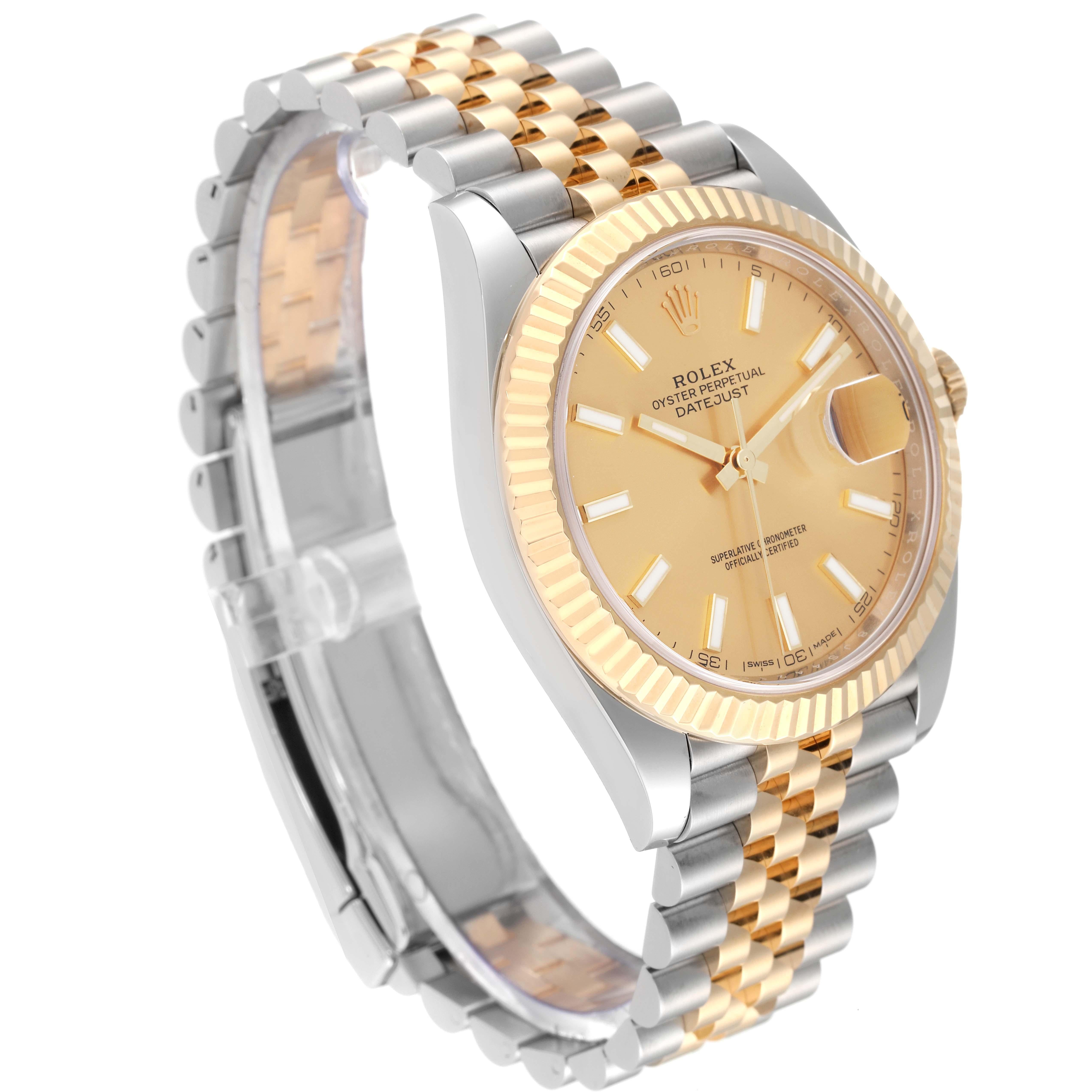 Rolex Datejust 41 Steel Yellow Gold Champagne Dial Mens Watch 126333 Box Card 3