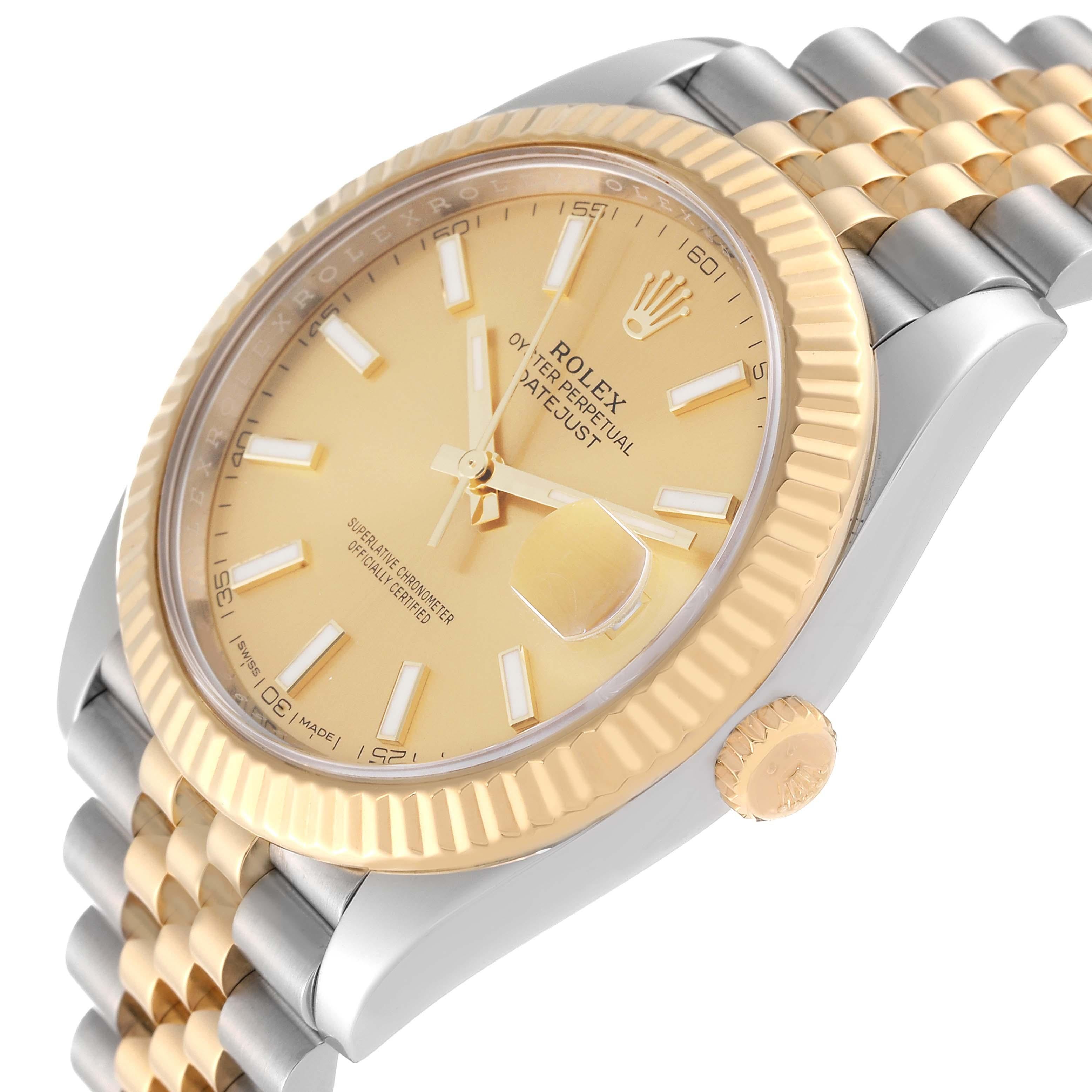 Rolex Datejust 41 Steel Yellow Gold Champagne Dial Mens Watch 126333 1