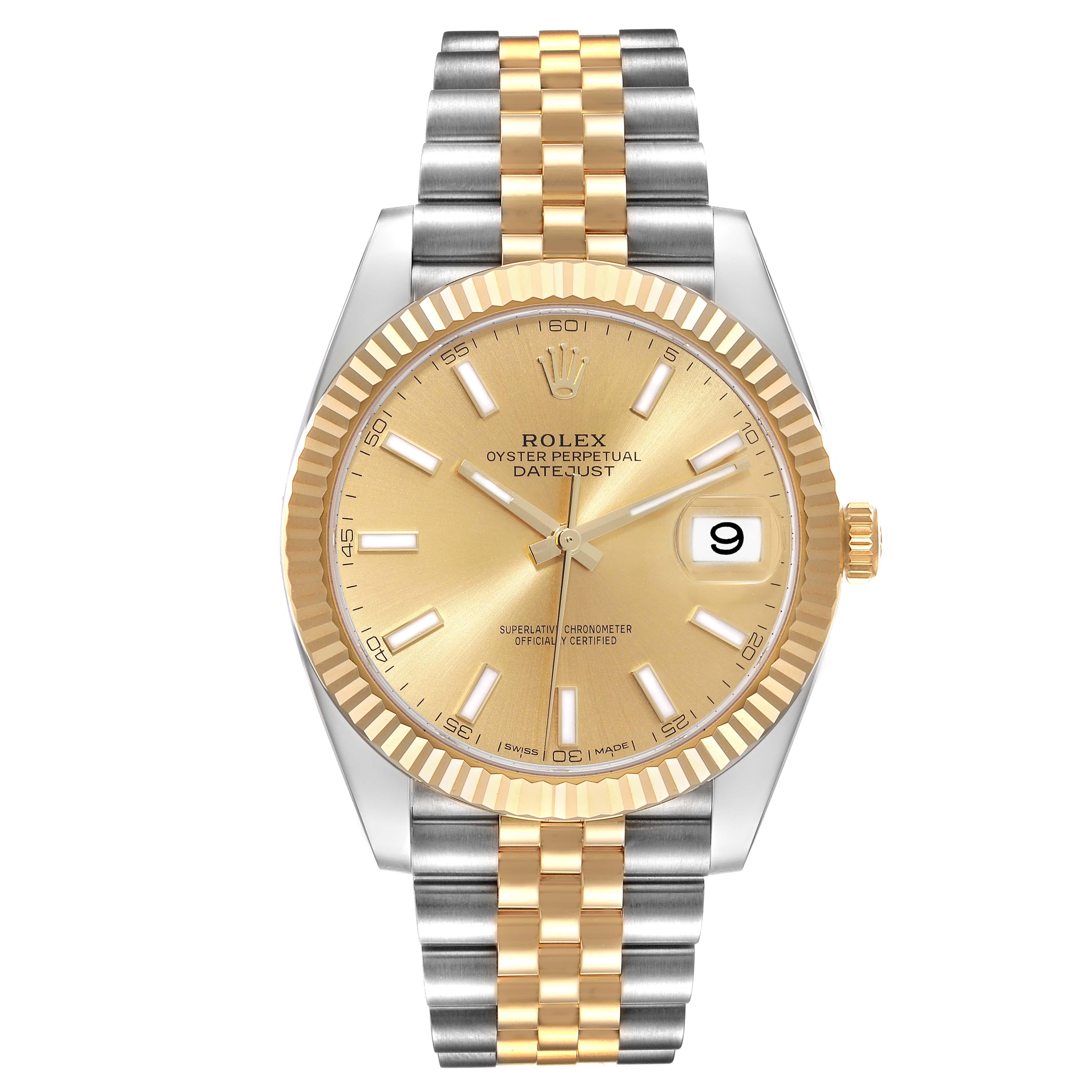 Rolex Datejust 41 Steel Yellow Gold Champagne Dial Mens Watch 126333 4