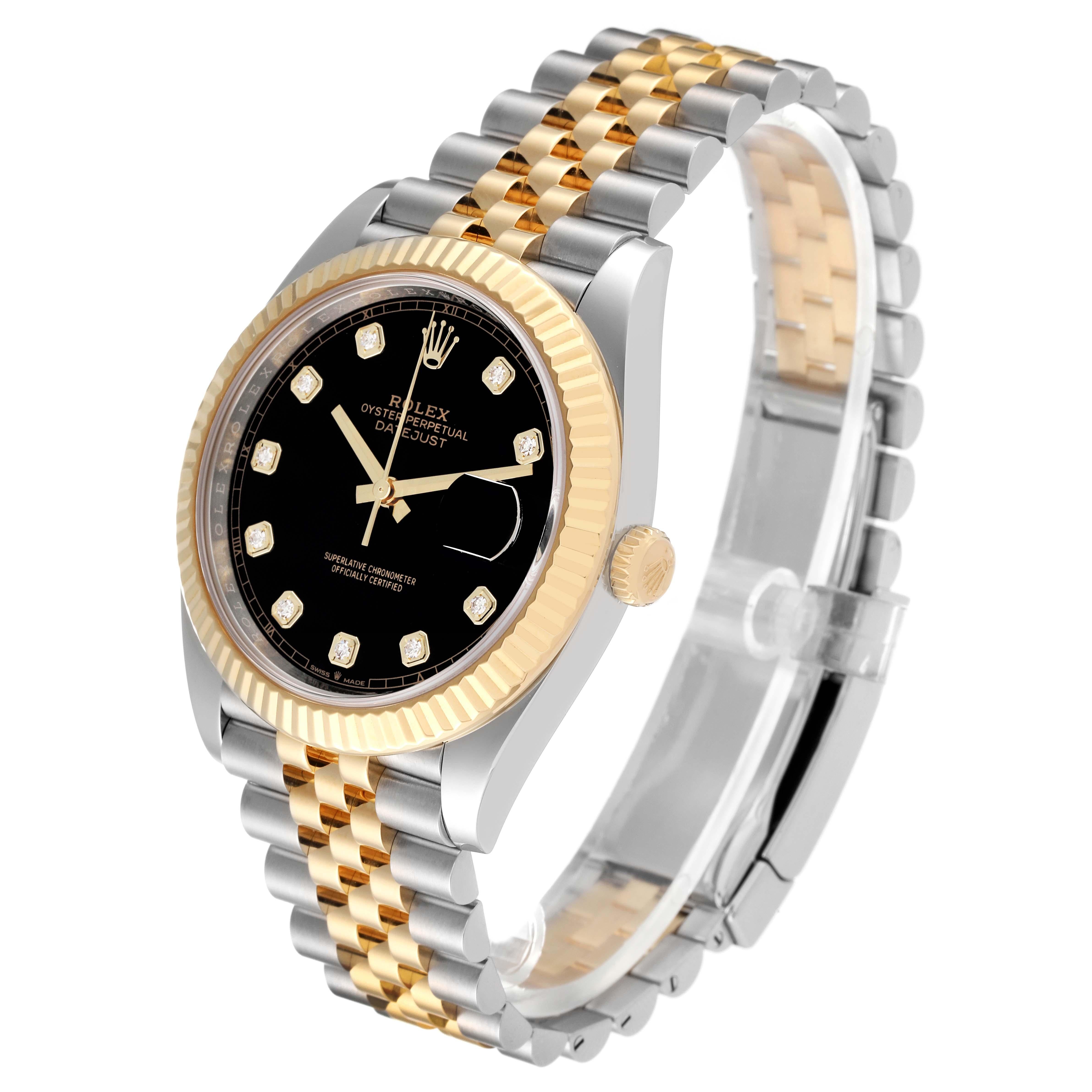 Men's Rolex Datejust 41 Steel Yellow Gold Diamond Dial Mens Watch 126333 Box Card