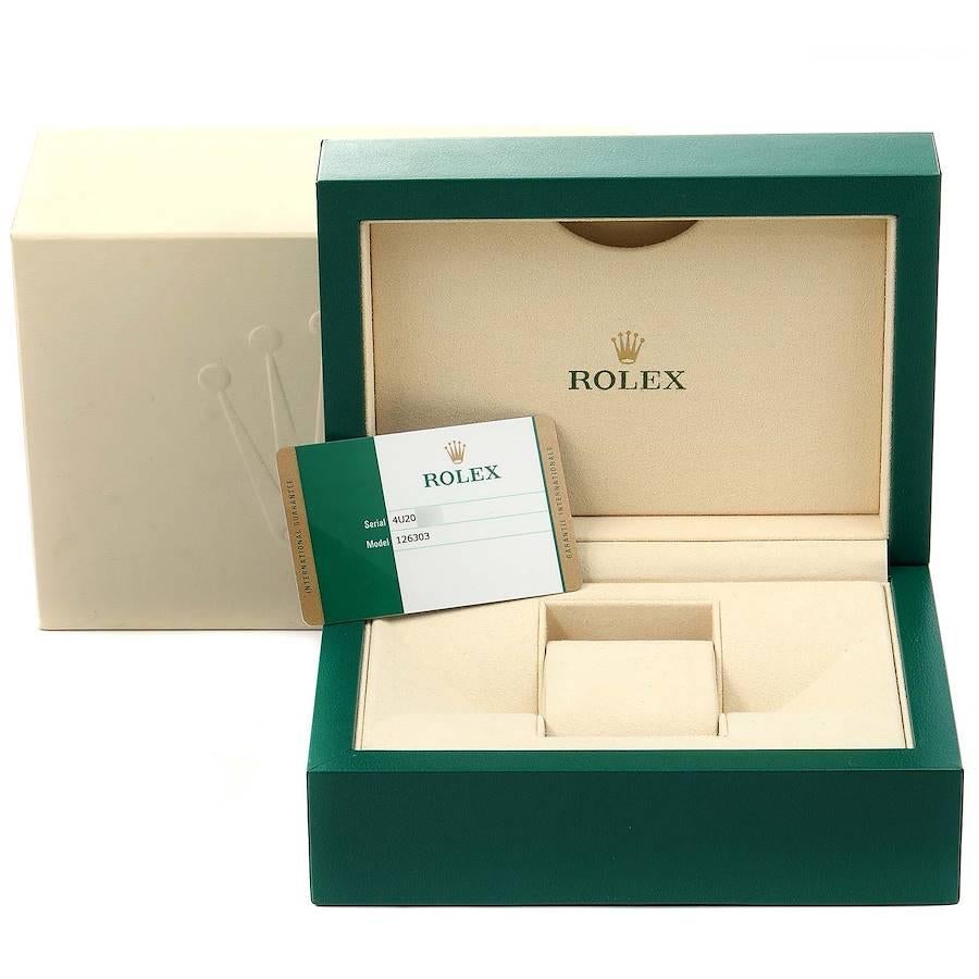 Rolex Datejust 41 Steel Yellow Gold Diamond Men’s Watch 126303 Box Card For Sale 7