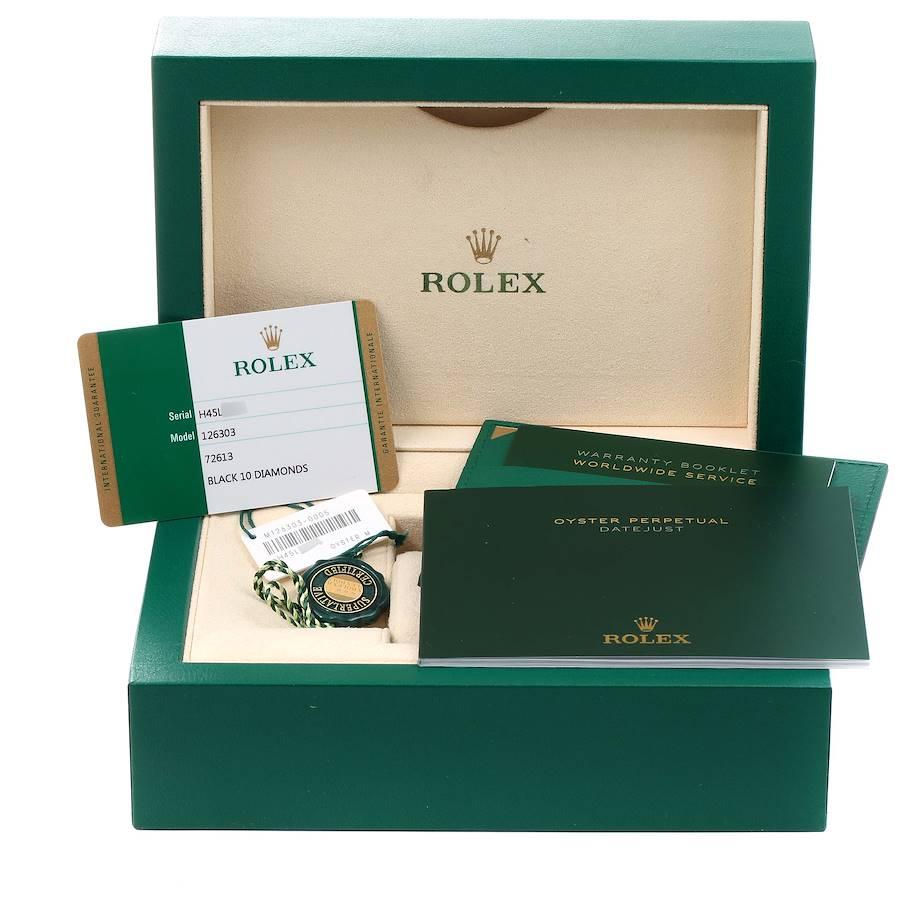 Rolex Datejust 41 Steel Yellow Gold Diamond Men's Watch 126303 Box Card For Sale 9