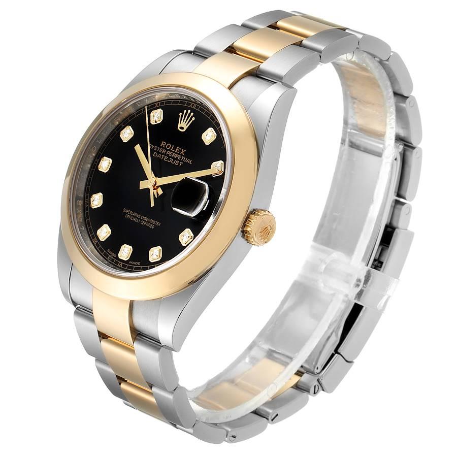 Men's Rolex Datejust 41 Steel Yellow Gold Diamond Men’s Watch 126303 Box Card