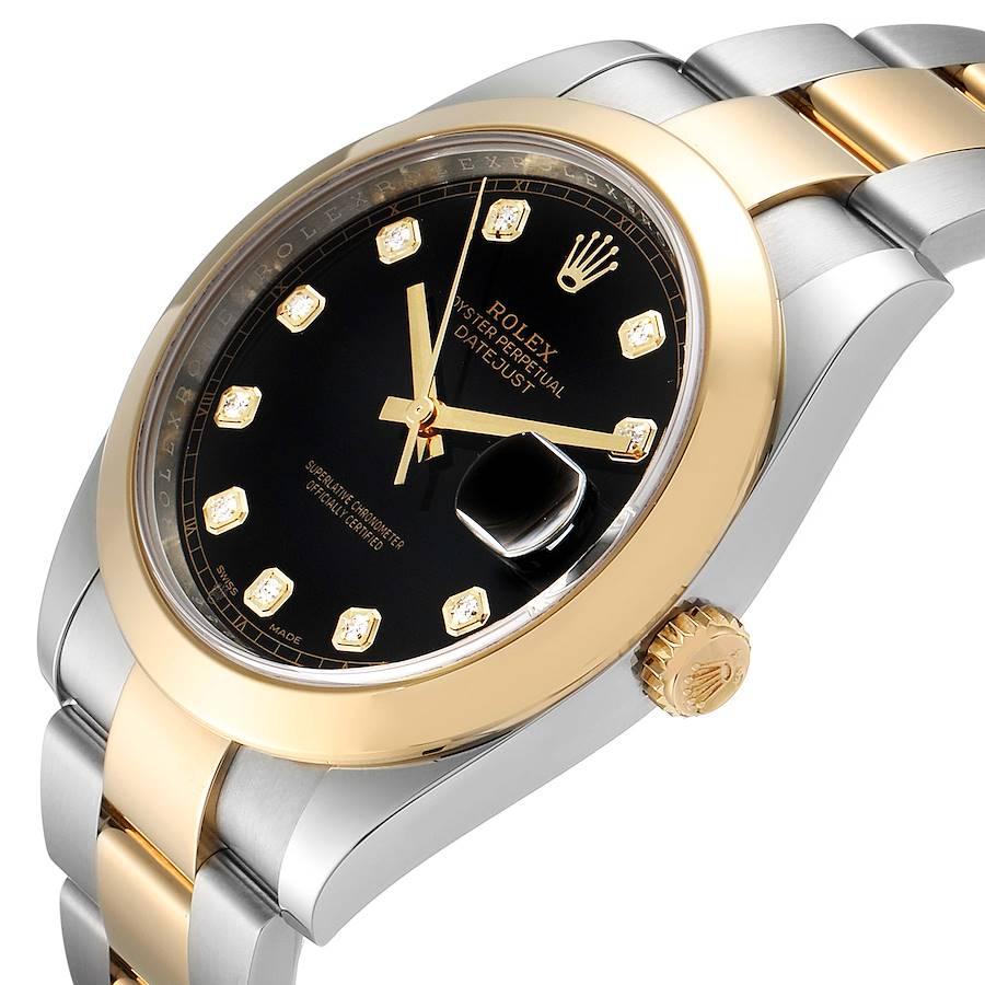 Rolex Datejust 41 Steel Yellow Gold Diamond Men’s Watch 126303 Box Card 1