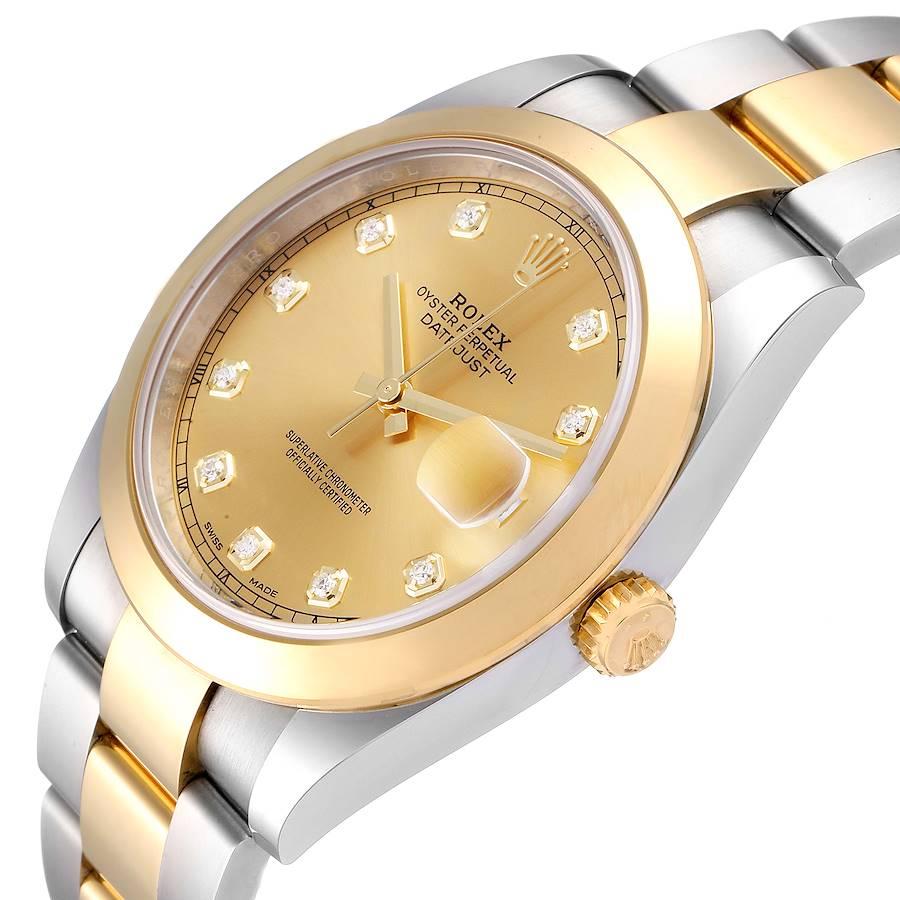 Men's Rolex Datejust 41 Steel Yellow Gold Diamond Mens Watch 126303 Box Card For Sale