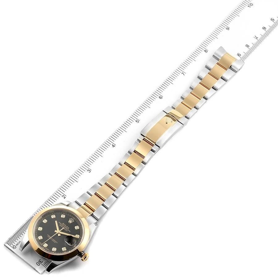 Rolex Datejust 41 Steel Yellow Gold Diamond Men’s Watch 126303 Box Card For Sale 5