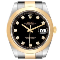 Rolex Datejust 41 Steel Yellow Gold Diamond Men's Watch 126303 Box Card