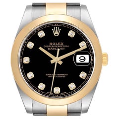 Rolex Datejust 41 Steel Yellow Gold Diamond Mens Watch 126303 Box Card
