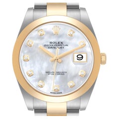 Rolex Datejust 41 Steel Yellow Gold MOP Diamond Dial Mens Watch 126303 Unworn
