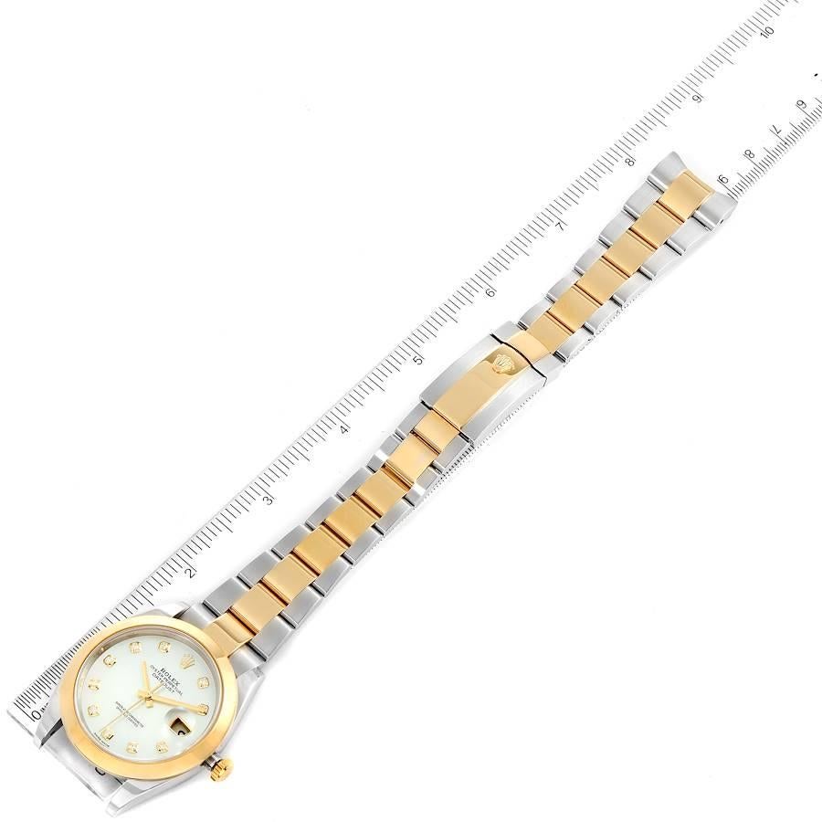 Rolex Datejust 41 Steel Yellow Gold MOP Diamond Mens Watch 126303 Box Card 6