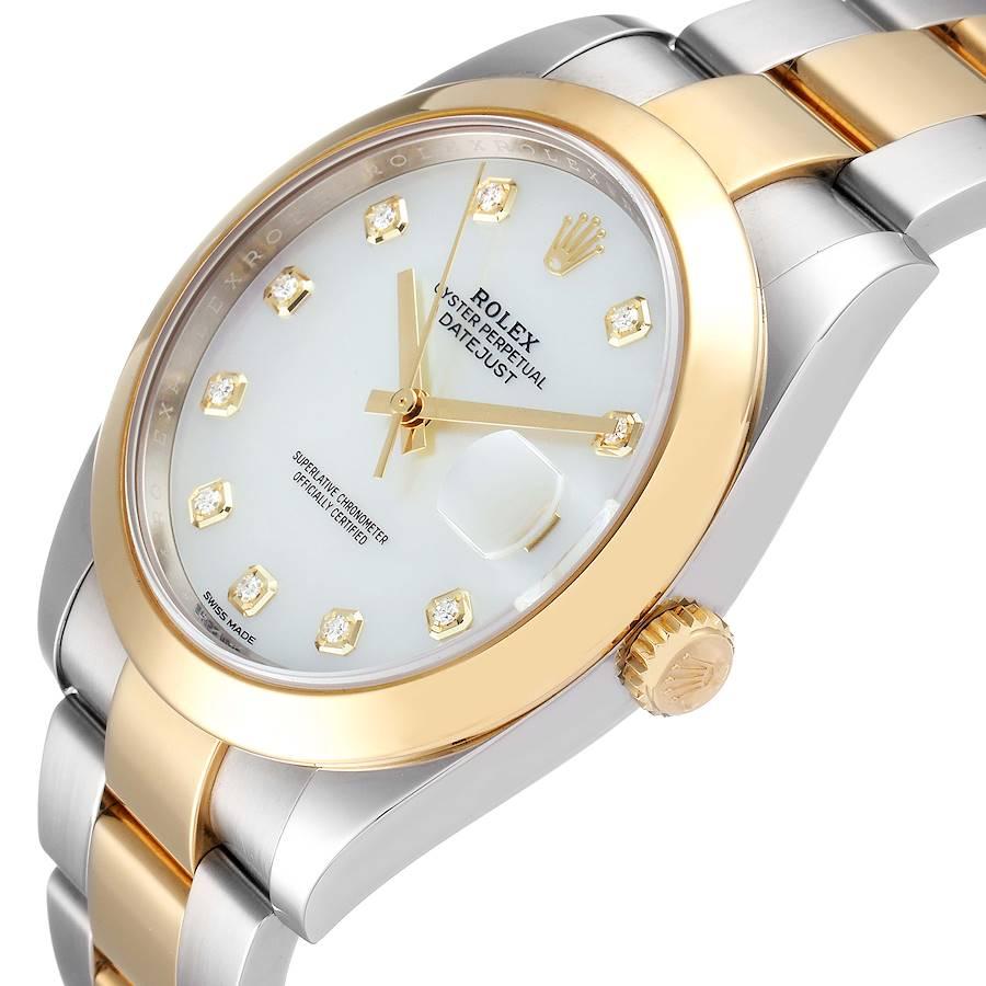 Rolex Datejust 41 Steel Yellow Gold MOP Diamond Mens Watch 126303 Box Card 1