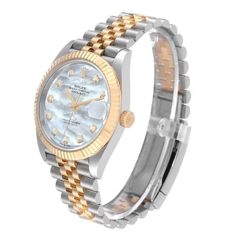 Perlmutt Rolex Datejust 41 Stahl Gelbgold Rolex Midsize Datejust