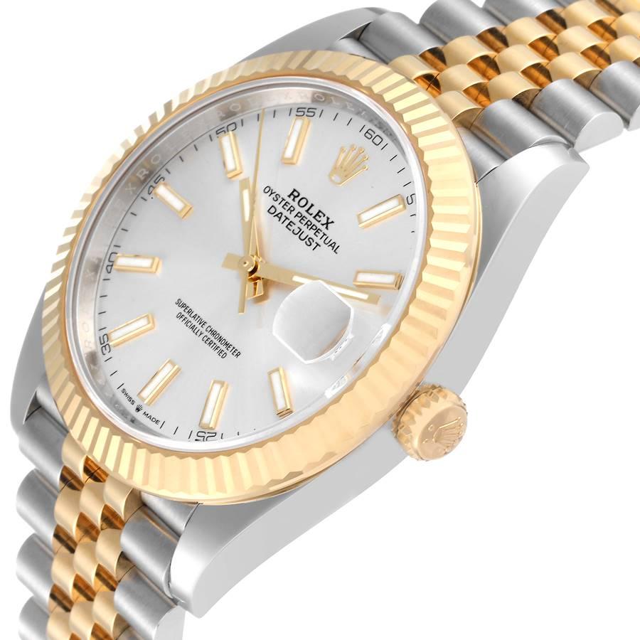 Men's Rolex Datejust 41 Steel Yellow Gold Silver Dial Mens Watch 126333 Box Card