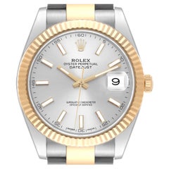 Rolex Datejust 41 Acciaio Oro Giallo Quadrante Argento Orologio Uomo 126333 Scheda Scatola