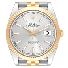 Rolex Datejust 41 Acciaio Oro Giallo Quadrante Argento Orologio Uomo 126333 Scheda Scatola