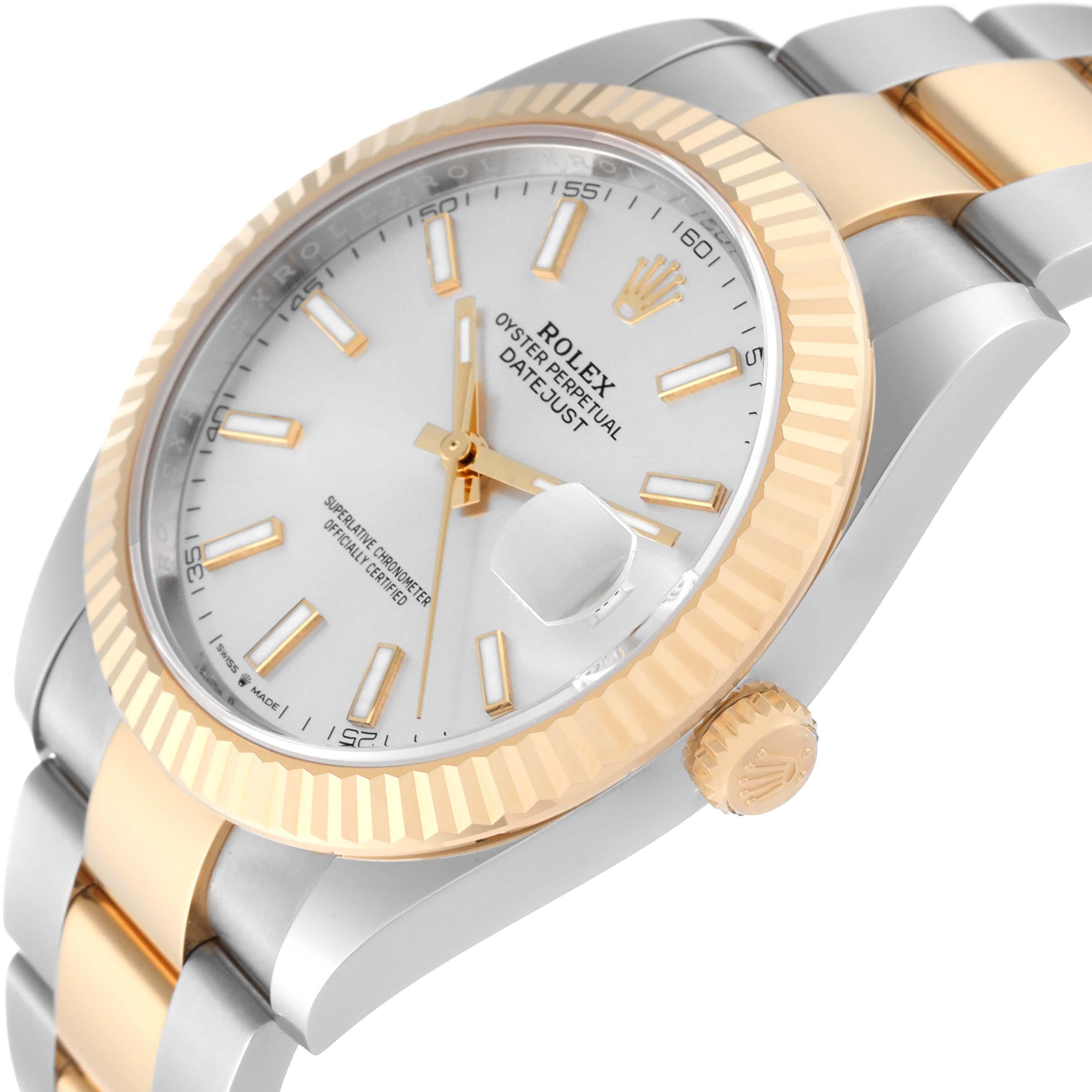 Men's Rolex Datejust 41 Steel Yellow Gold Silver Dial Mens Watch 126333 Unworn For Sale