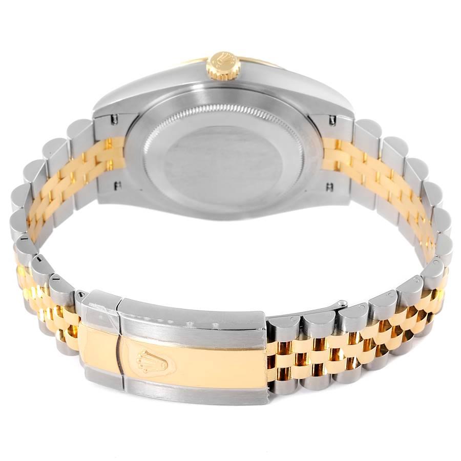 Rolex Datejust 41 Stahl Gelbgold Silber Zifferblatt Herrenuhr 126333 Ungetragen im Angebot 4