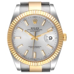 Rolex Datejust 41 Steel Yellow Gold Silver Dial Mens Watch 126333 Unworn