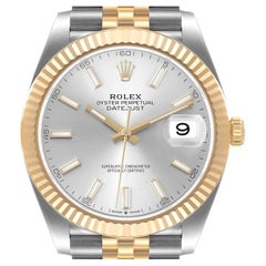 Rolex Montre Datejust 41 en acier, or jaune et argent avec cadran, pour hommes 126333, non portée