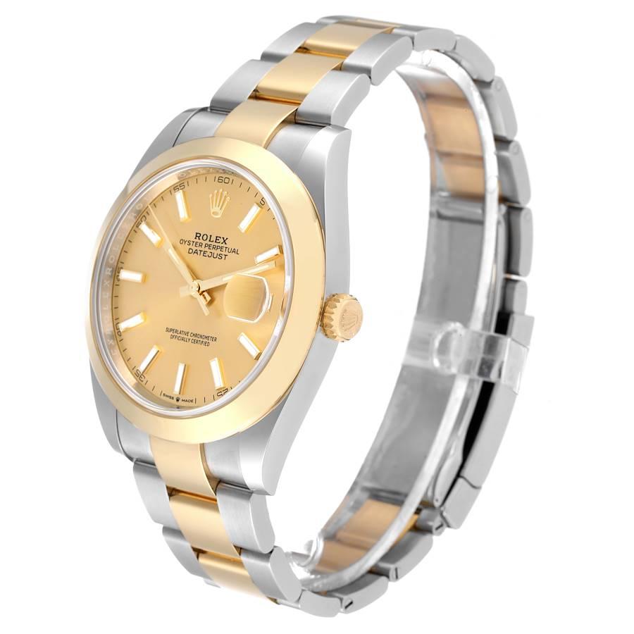 Men's Rolex Datejust 41 Steel Yellow Gold Smooth Bezel Mens Watch 126303 Unworn