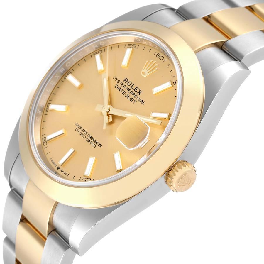 Rolex Datejust 41 Steel Yellow Gold Smooth Bezel Mens Watch 126303 Unworn 1
