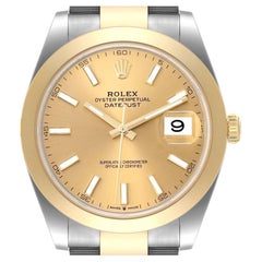 Rolex Datejust 41 Steel Yellow Gold Smooth Bezel Mens Watch 126303 Unworn