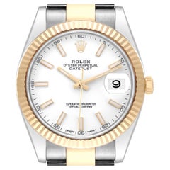 Rolex Datejust 41 Acciaio Oro Giallo Quadrante Bianco Orologio Uomo 126333 Scheda Scatola