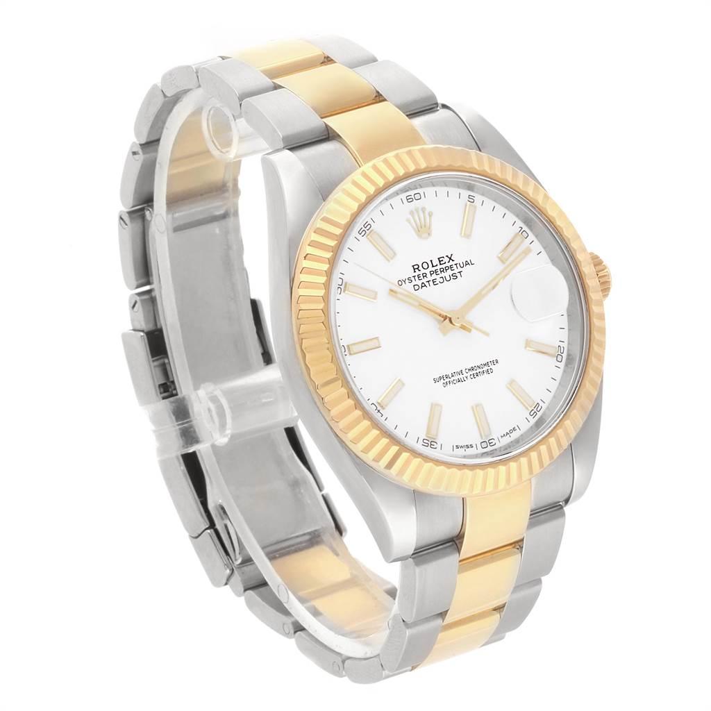 Rolex Datejust 41 Steel Yellow Gold White Dial Men's Watch 126333 For Sale 1