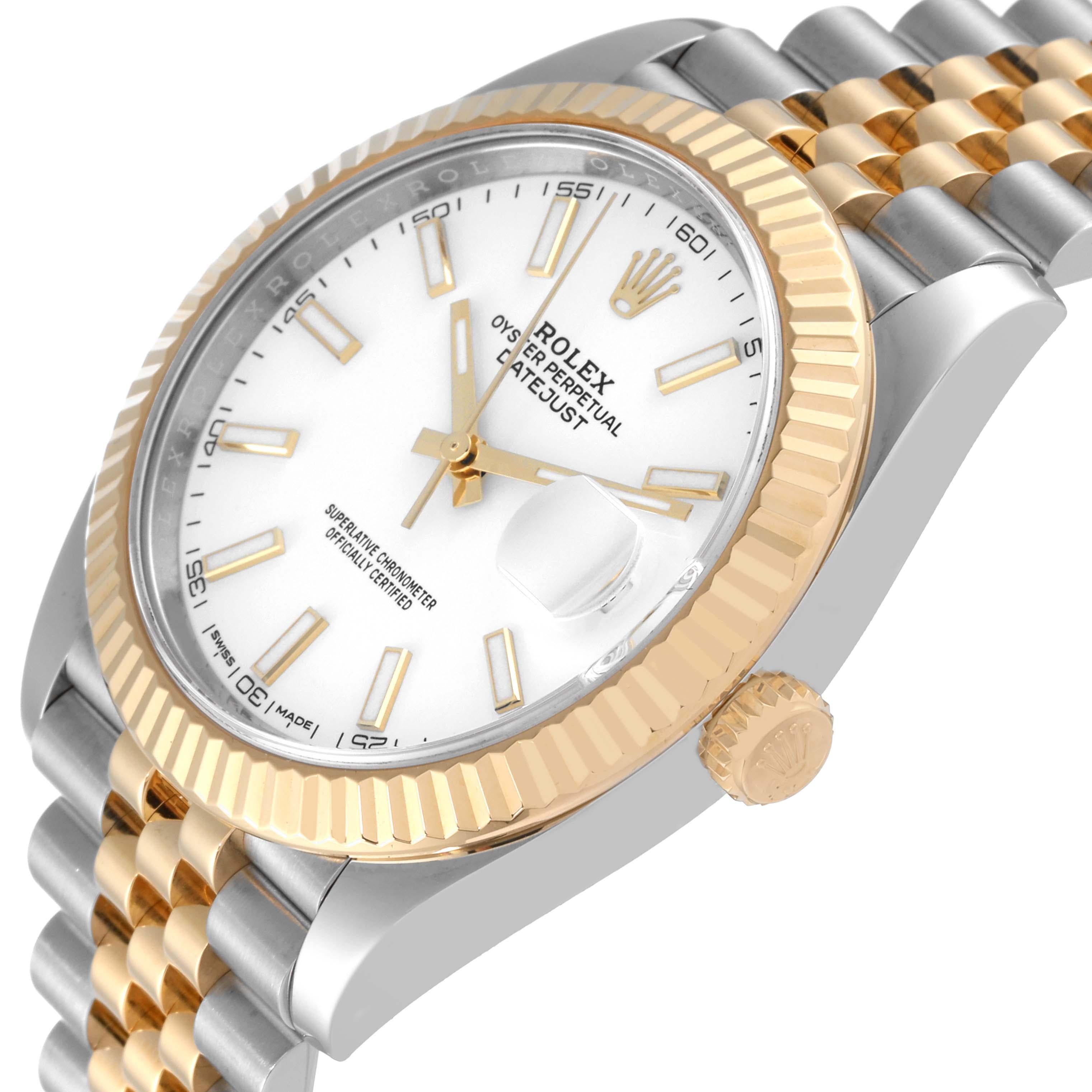 Men's Rolex Datejust 41 Steel Yellow Gold White Dial Mens Watch 126333 For Sale