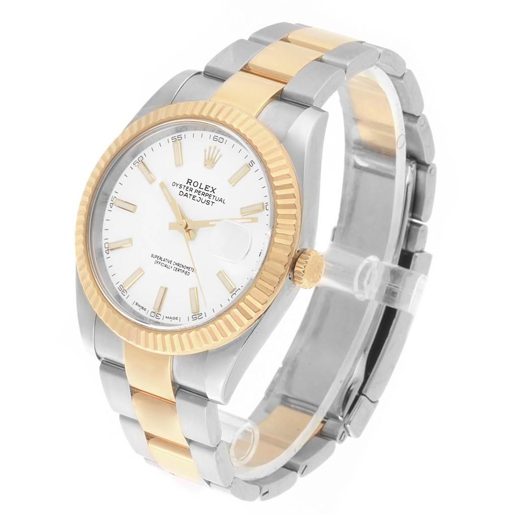 Rolex Datejust 41 Steel Yellow Gold White Dial Men's Watch 126333 For Sale 2