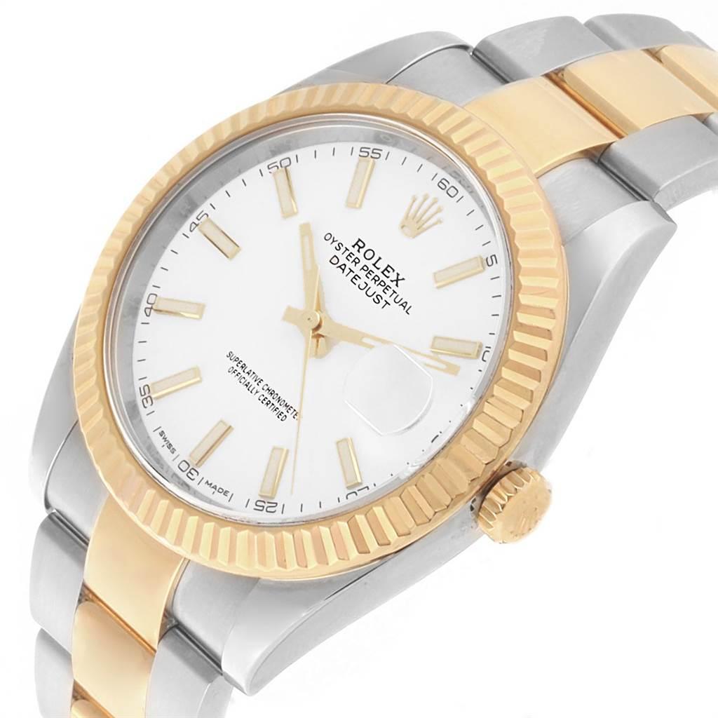 Rolex Datejust 41 Steel Yellow Gold White Dial Men's Watch 126333 For Sale 3