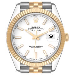 Rolex Datejust 41 Steel Yellow Gold White Dial Mens Watch 126333