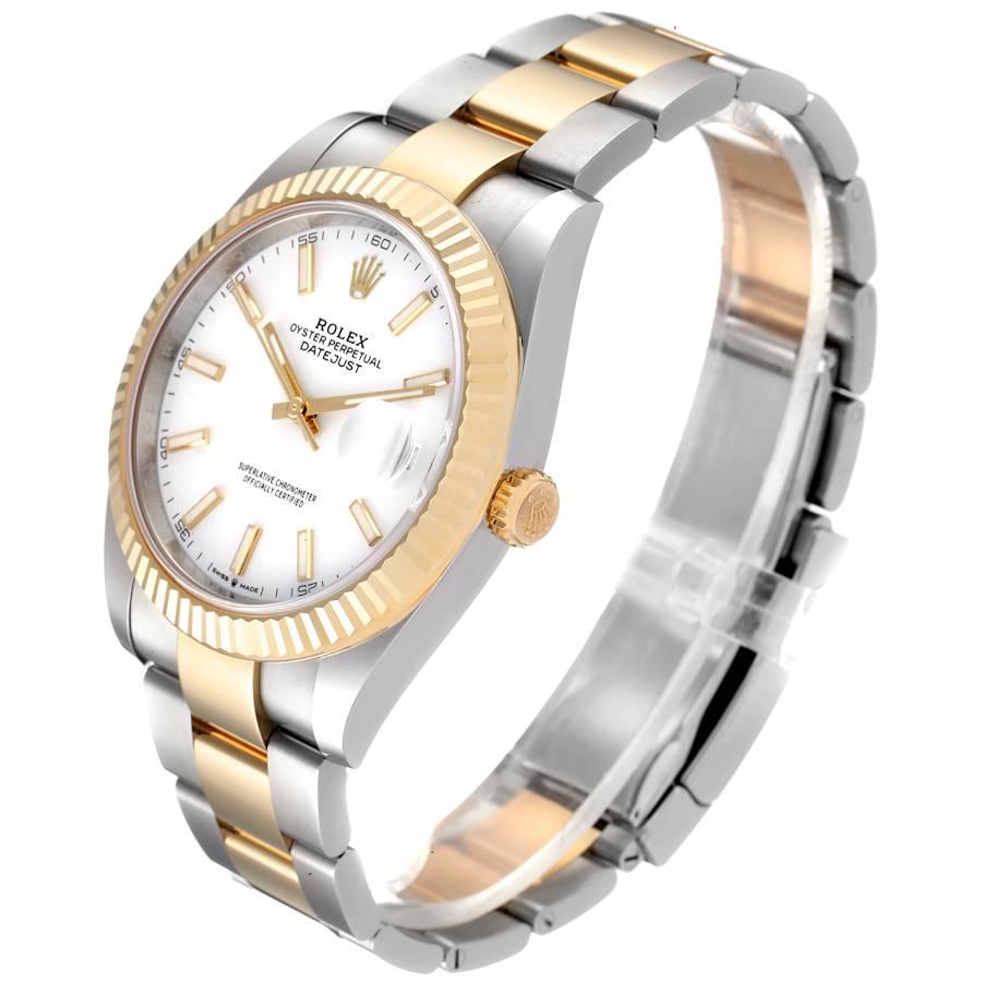 Men's Rolex Datejust 41 Steel Yellow Gold White Dial Mens Watch 126333 Unworn