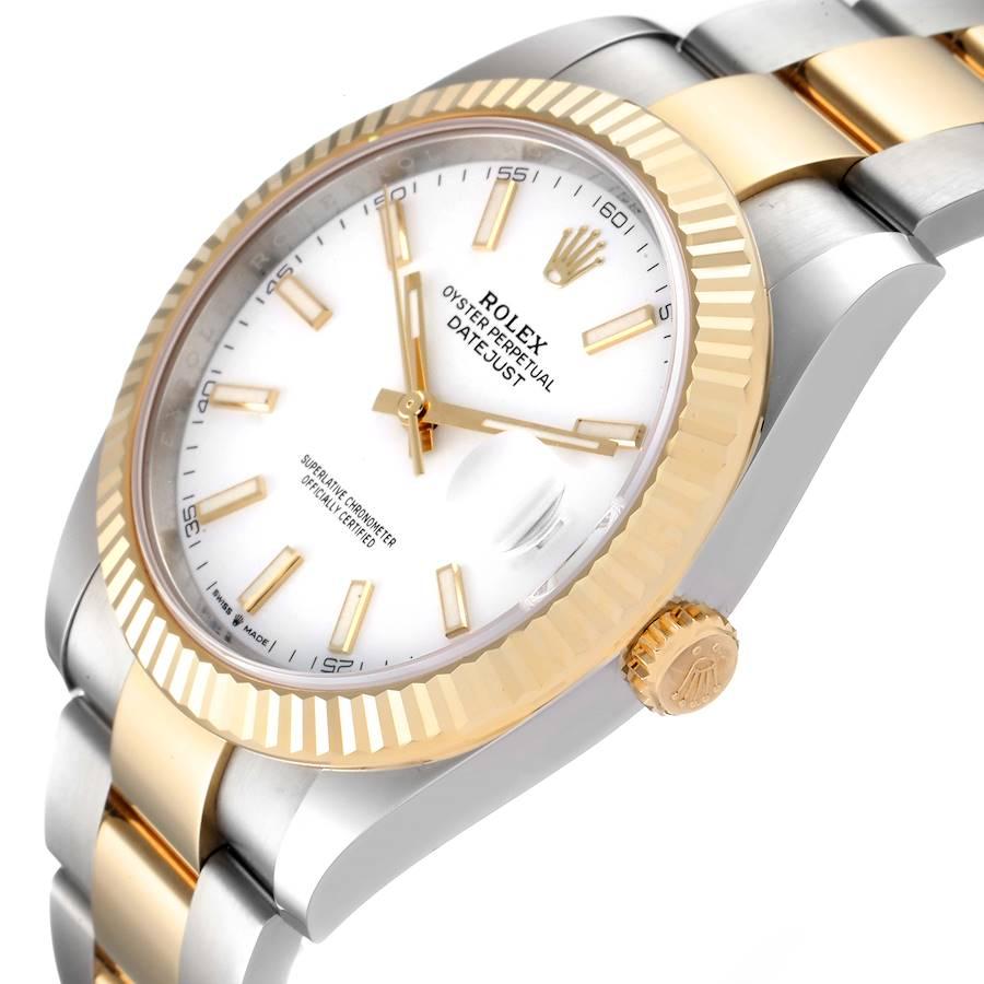 Rolex Datejust 41 Steel Yellow Gold White Dial Mens Watch 126333 Unworn 1