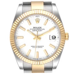 Rolex Datejust 41 Steel Yellow Gold White Dial Mens Watch 126333 Unworn